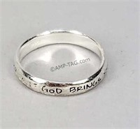 Sterling Silver God Will Bring You Through It Ring