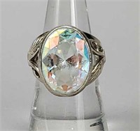 SETA Sterling Silver Aurora Borealis Ring Size 7
