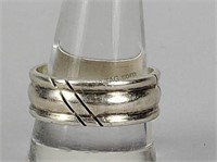 Vintage Mexico Sterling Men's Band Ring Size 11