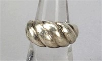 Sterling Silver Spiral Ribbed Ring Size 6 1/4