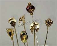 7 Antique Victorian Ladies Hat Hair Stick Pins