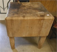 Vintage butcher block 30"x30"x34" top is stained