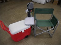 2 folding chairs & cooler