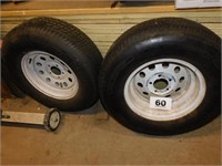 2 TRAILER WHEELS AND TIRES