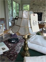 Vintage Isin glass brass lamp