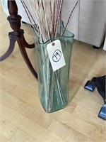 Retro tall glass umbrella floor vase 20"