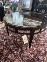 Burnished metal round table 37"