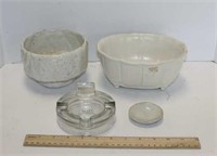 Ceramic Vessels & Glass Ashtray