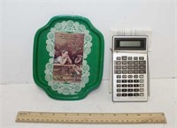 Vintage Calculator & Tray