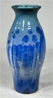 Art Pottery Glossy Blue Glazed Vase