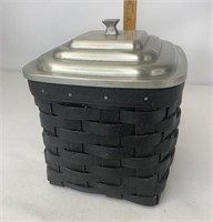 Black small square canister with apothecary lid