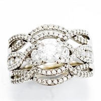 1.5+ Carat Diamond & 14k White Gold Bridal  Ring