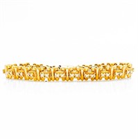 1.5 Carat Diamond & 14k Yellow Gold Bracelet