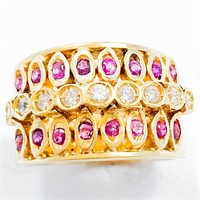 18k Yellow Gold Ruby Band Ring