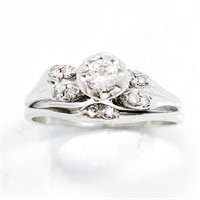 Diamond & 14k White Gold Bridal Cocktail Ring