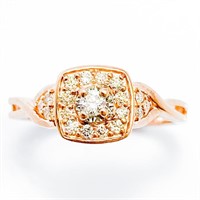 Natural Diamond & Rose Gold Halo Ring