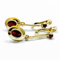 Garnet & 18k Yellow Gold Drop Earrings
