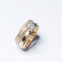Diamond 14k Yellow White Gold Bridal Ring Set