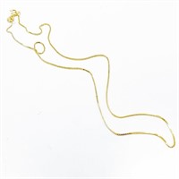 19" Box Link 14k Yellow Gold Chain