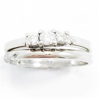 Diamond & 14k White Gold Trilogy Bridal Set