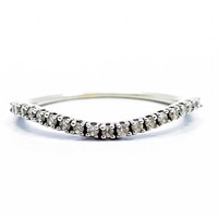 Diamond & White Gold Curved Band Ring