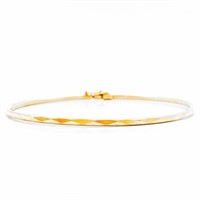 Hammered 14k Yellow Gold Bangle Bracelet