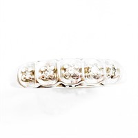 Diamond & 14k White Gold Band Ring