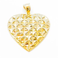 Designer 14k Yellow Gold Heart Pendant