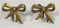Pair of Sterling Bow Screw-On Earrings