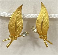 Vintage Clip-On Leaf Earrings