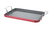 Dura-Pan Non-Stick Double-Burner Griddle Pan(Red)
