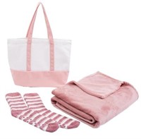 HomeSuite Essentials Tote Bag with Throw and Socks