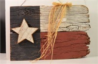 Distressed Wooden Hanging Texas Flag