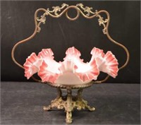 Ruffled Edge Glass Centerpiece Dish