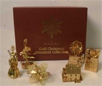 Danbury Mint Gold Christmas Ornament Set