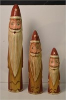 3 Vintage Tall Santa FIgures