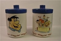 Pair of Vintage Flintstones Cookie Jars