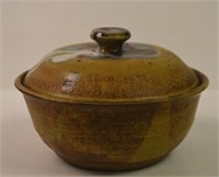 Unusual Artisan Lidded Pottery Bowl