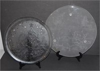 Lot of Two Christmas Serving Platters
