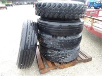 (5) 22.5 Truck Tires w/ 8-hole rims
