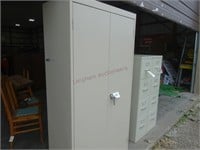 One Used 2-Door Metal Storage Closet