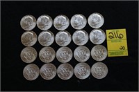 (20) 1964 Half Dollars Silver