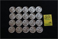 (20) 1963 Franklin Silver Half Dollars