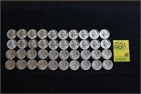 (40) 1955 Silver Quarters
