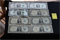 5 Silver Dollars 2 $2.00 Bills