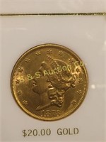 1873 $20 gold Liberty