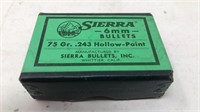 Sierra 6mm Bullets 75 gr .243 Hollow-point