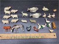 26 antique miniature metal animals