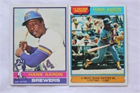 1976 Hank Aaron Topps #1 & #550 Cards