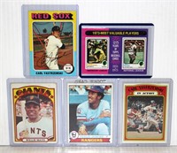 5 Greats 1970s Baseball Cards - Mays, Rose
